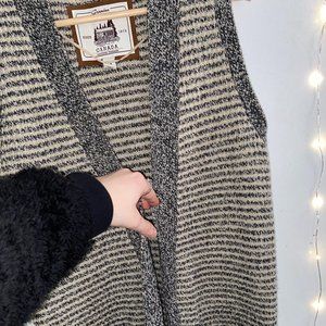 Long Sleeveless Pocketed Cardigan